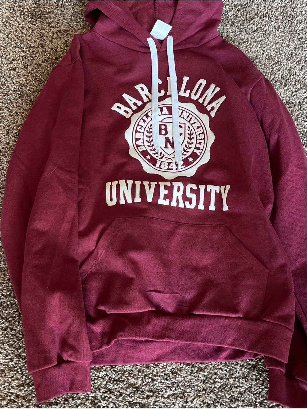 Barcelona University Maroon Pullover Hoodie